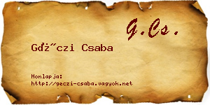 Géczi Csaba névjegykártya
